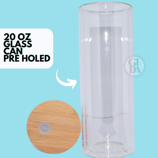 20 OZ Double Wall GLASS CAN for Sublimation - GLASS CAN 