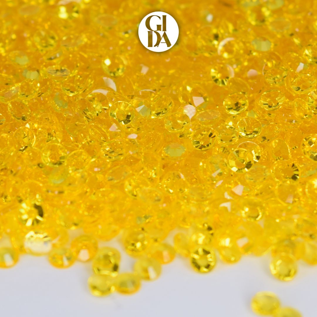 Yellow Transparent Flat Back Rhinestones - Bag 1.2 oz / 5.000 pcs - 3mm - GIDA DESIGN 