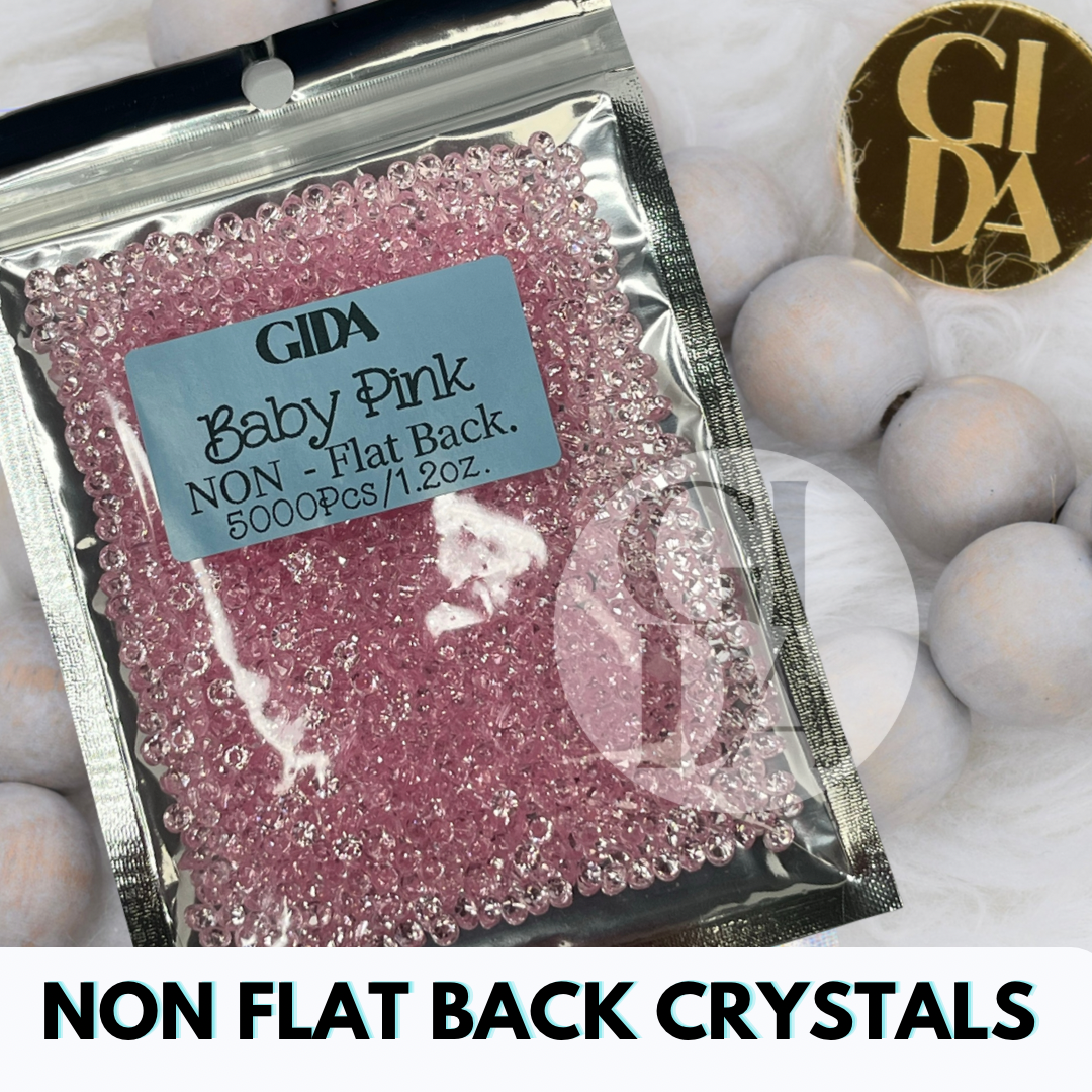 Baby Pink NON FLAT BACK Rhinestones - Bag 1.2 oz / 5.000 pcs - 3mm - GIDA DESIGN 