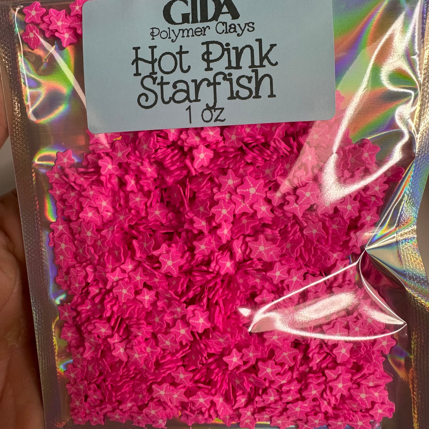 Hot Pink Starfish - Polymer clay 1 oz