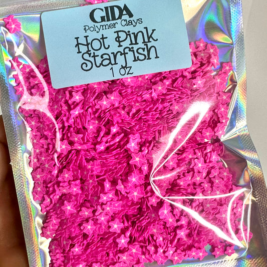 Hot Pink Starfish - Polymer clay 1 oz