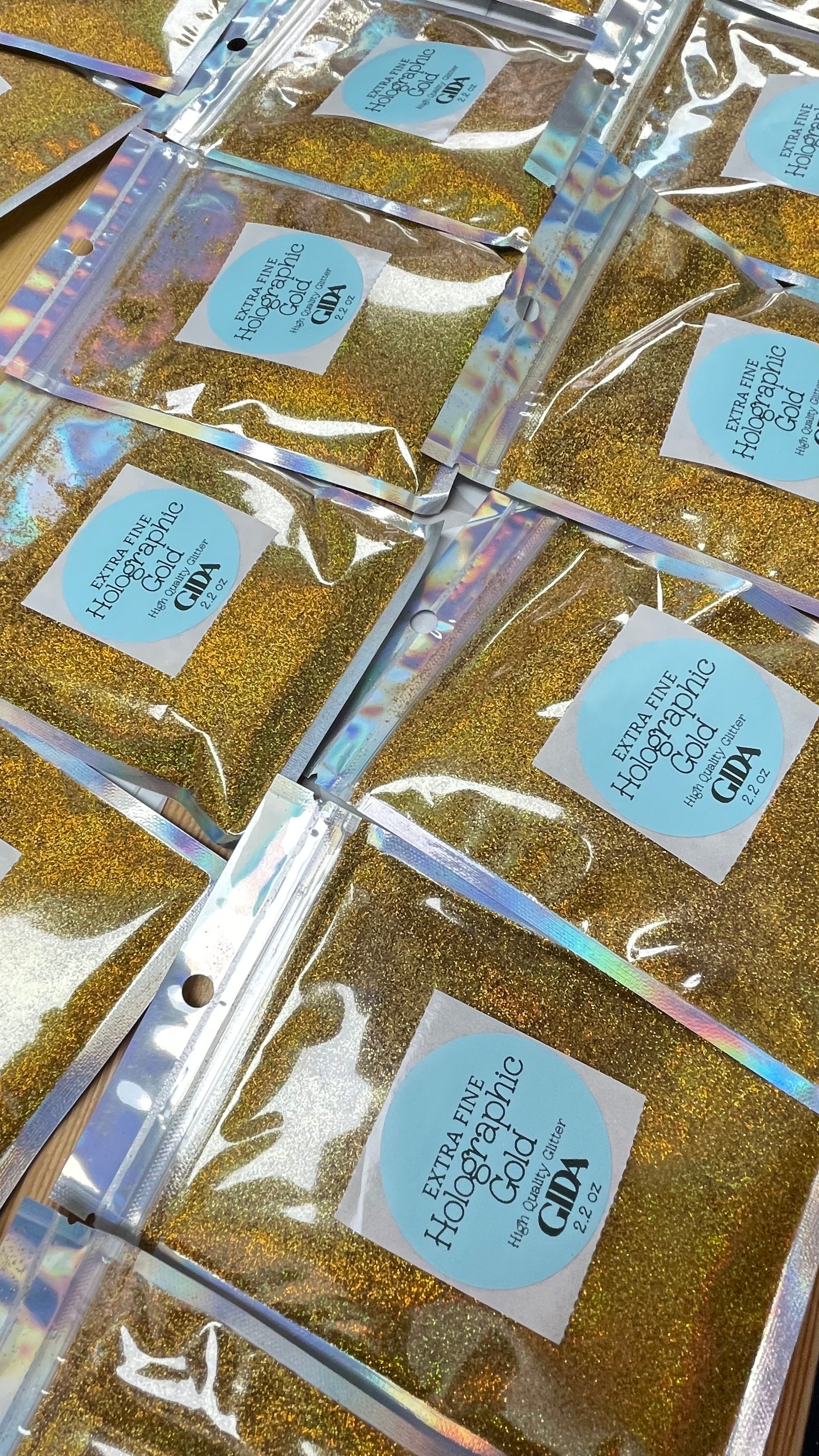 Holographic Gold Glitter EXTRA FINE- 2.2 oz - GIDA DESIGN 