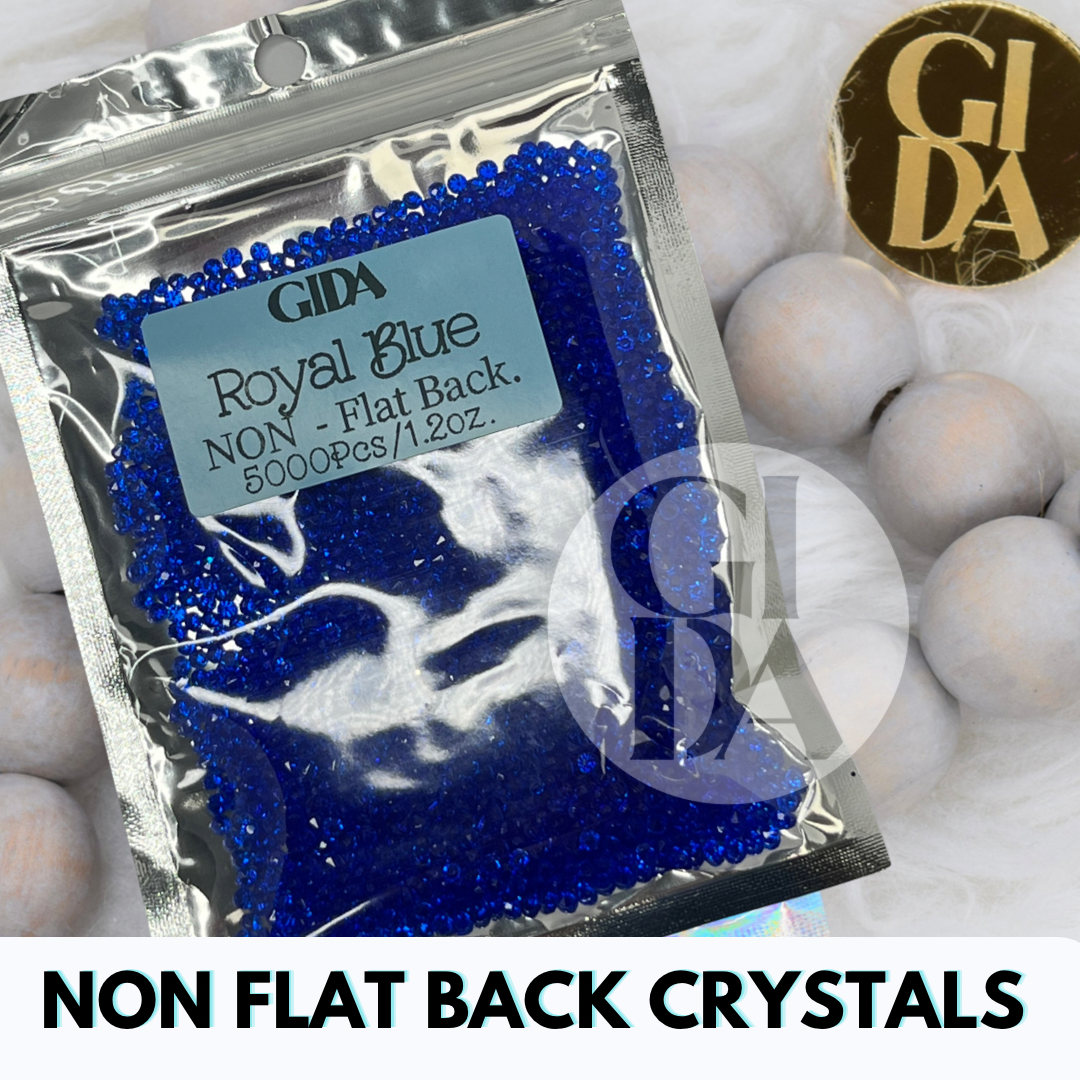 Royal Blue NON FLAT BACK Rhinestones - Bag 1.2 oz / 5.000 pcs - 3mm - GIDA DESIGN 