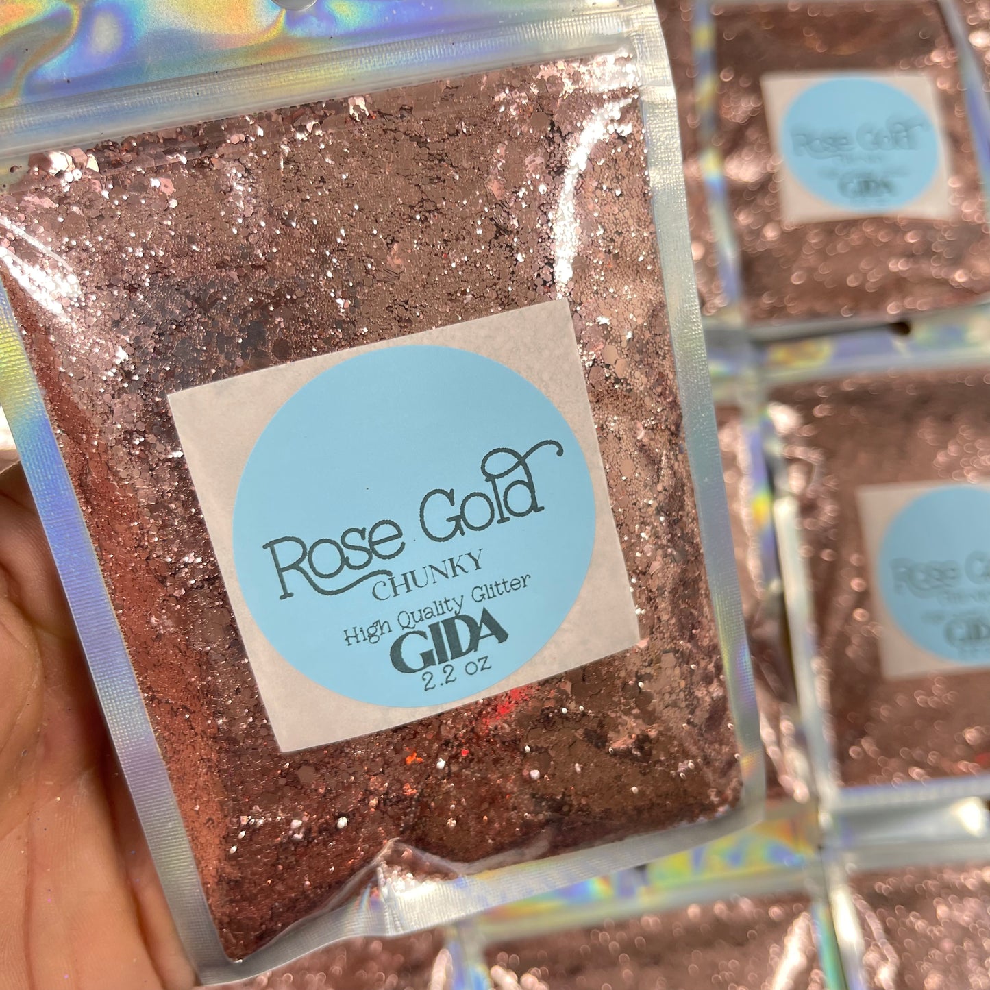Rose Gold Chunky Glitter - 2.2 oz - GIDA DESIGN 
