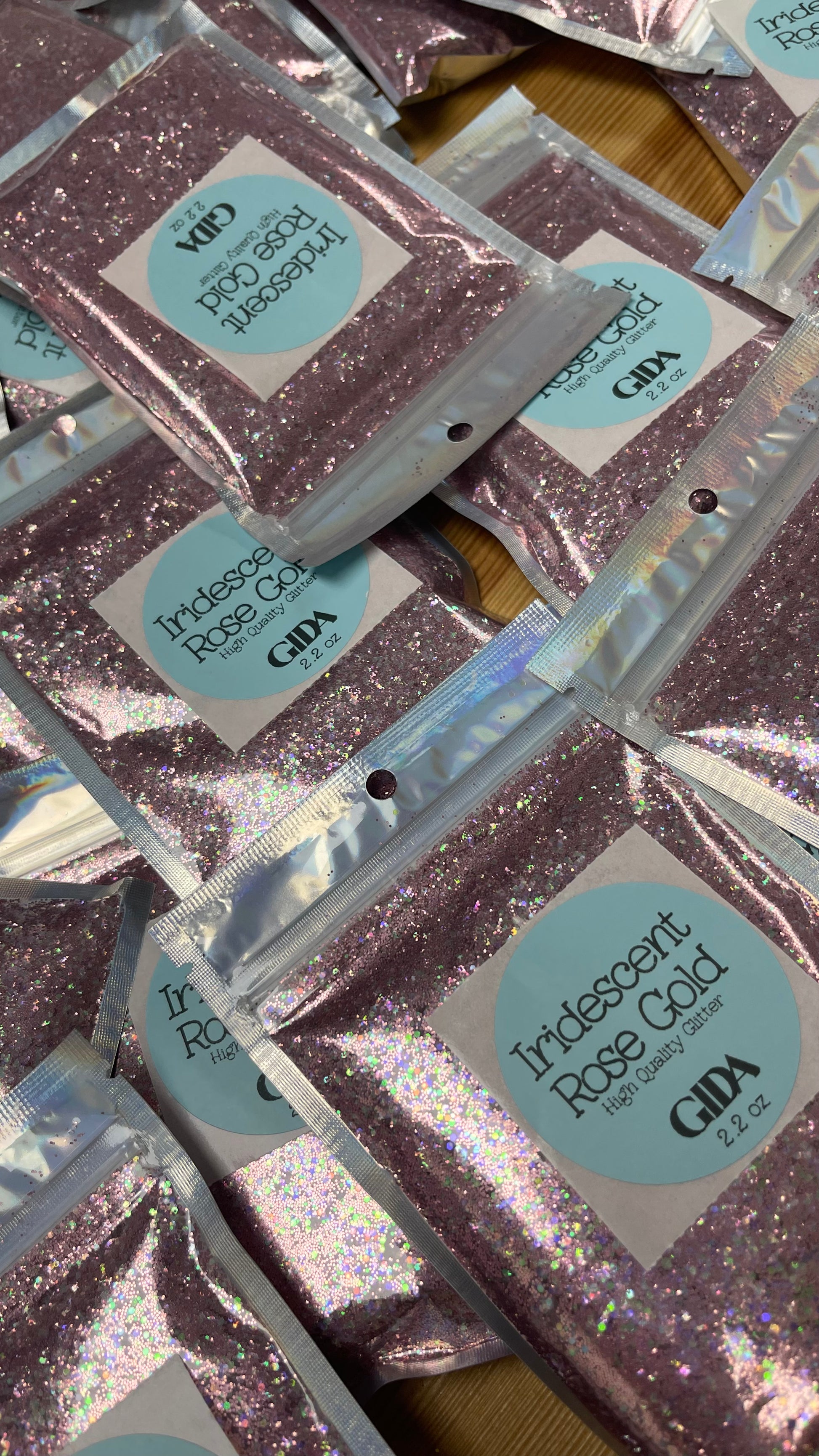 Iridescent Rose Gold Glitter - 2.2 oz - GIDA DESIGN 