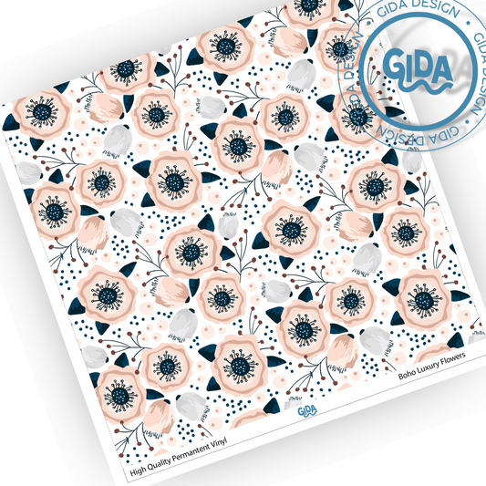 Boho Luxury Flowers Patterned Vinyl