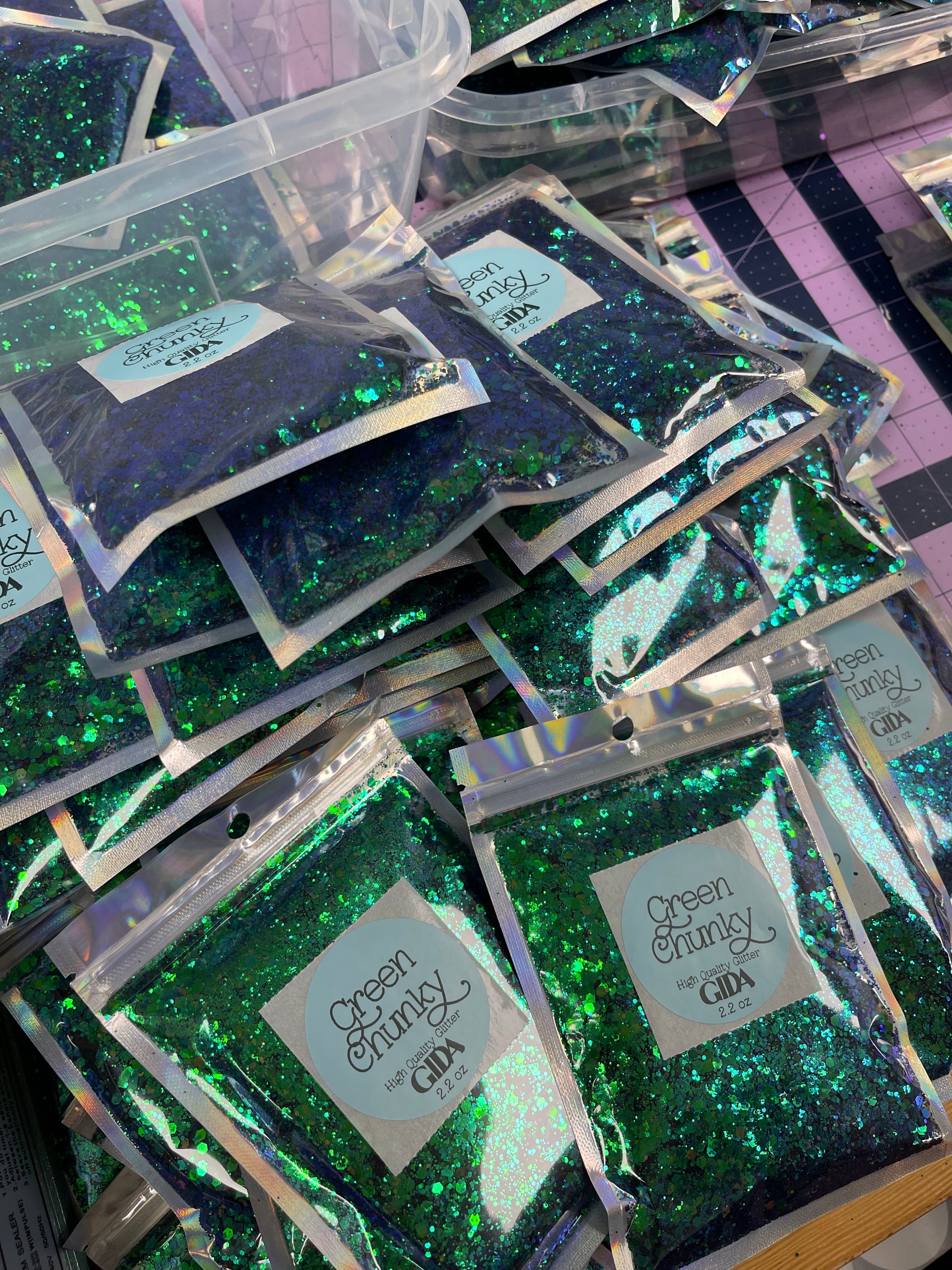 Green Chunky COLOR SWITCH Glitter - 2 oz - GIDA DESIGN 