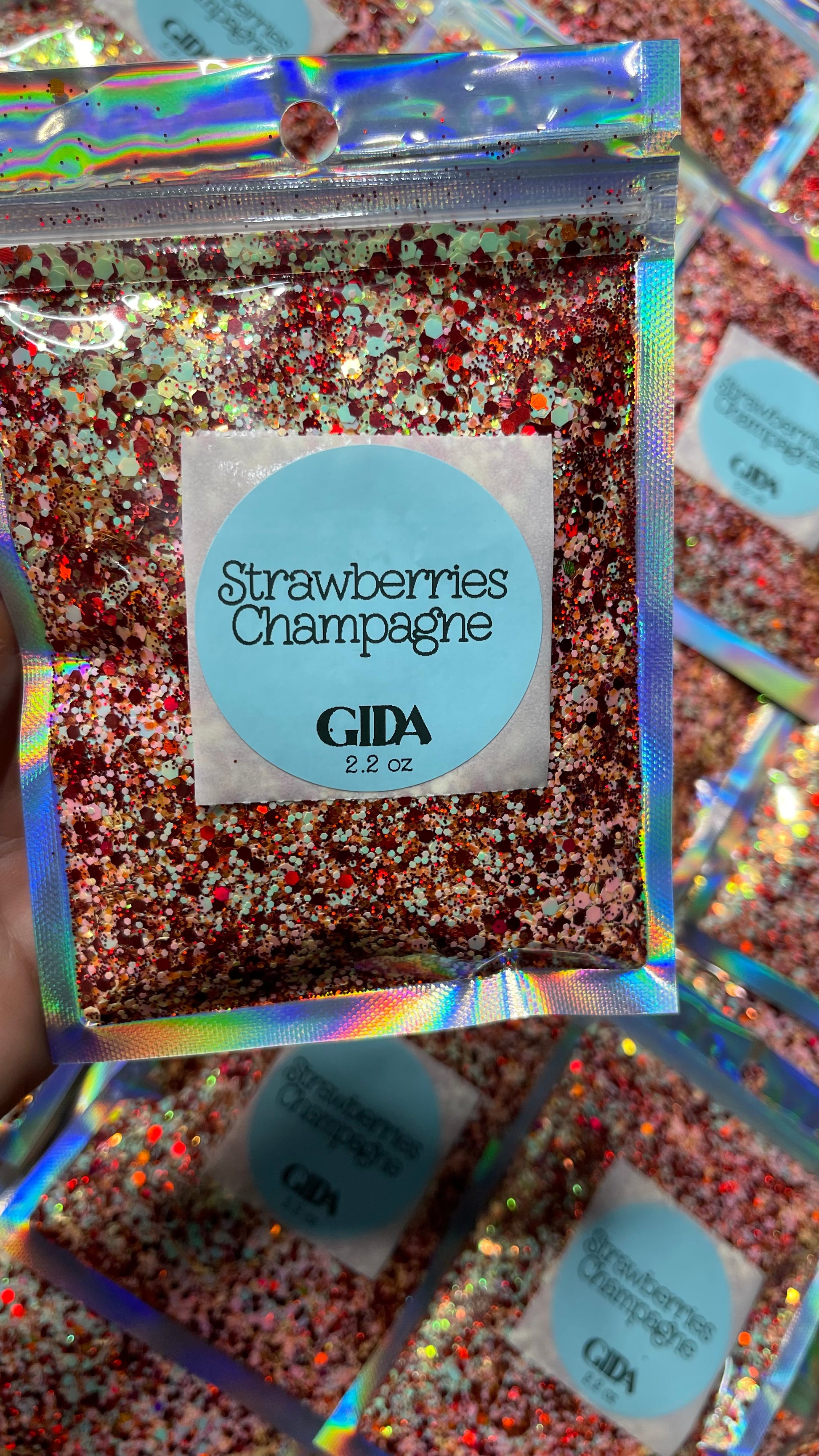 Strawberry Champagne Chunky Glitter - 2 oz - GIDA DESIGN 