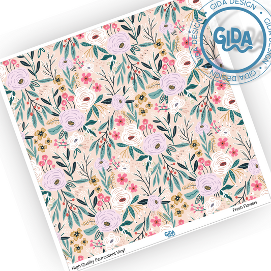 Fresh Flowers Patterned Vinyl