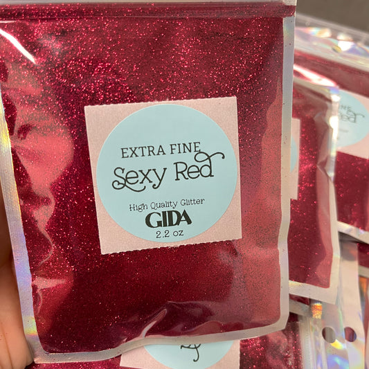 Sexy Red EXTRA FINE Glitter - 2.2 oz - GIDA DESIGN 