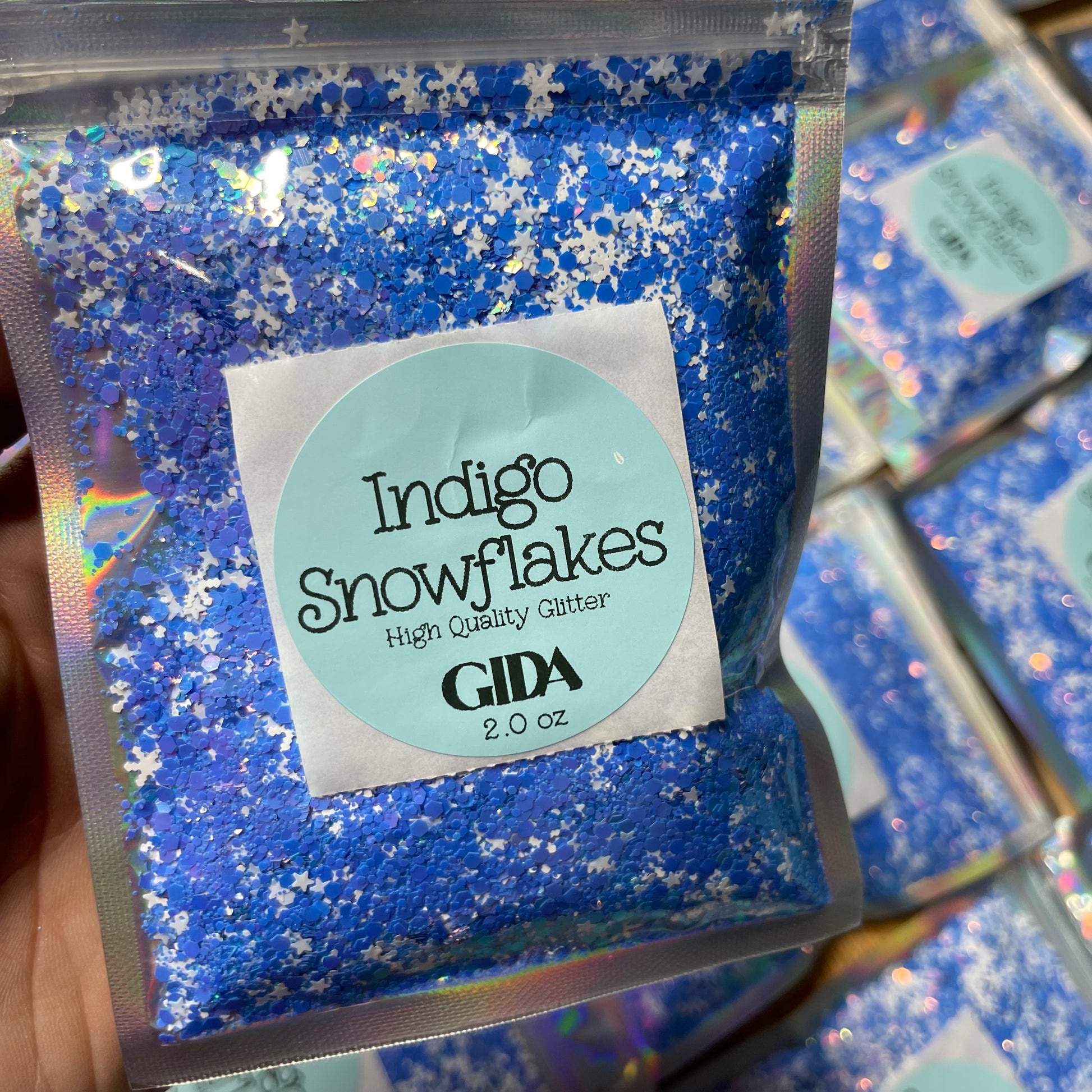 Indigo Snowflakes Chunky Glitter - 2 oz - GIDA DESIGN 