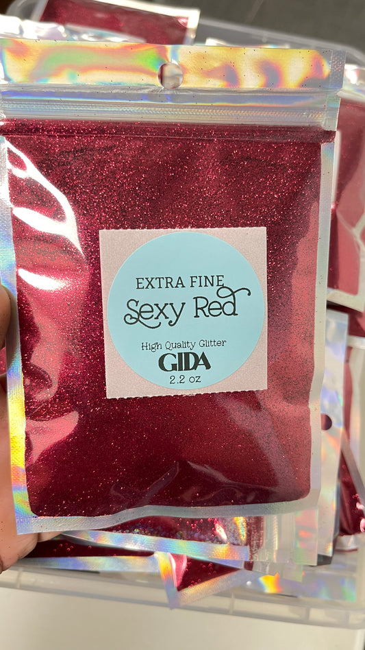 Sexy Red EXTRA FINE Glitter - 2.2 oz - GIDA DESIGN 