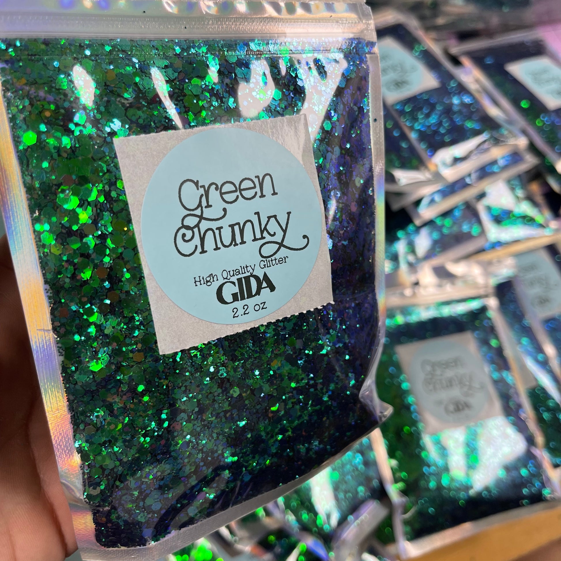 Green Chunky COLOR SWITCH Glitter - 2 oz - GIDA DESIGN 