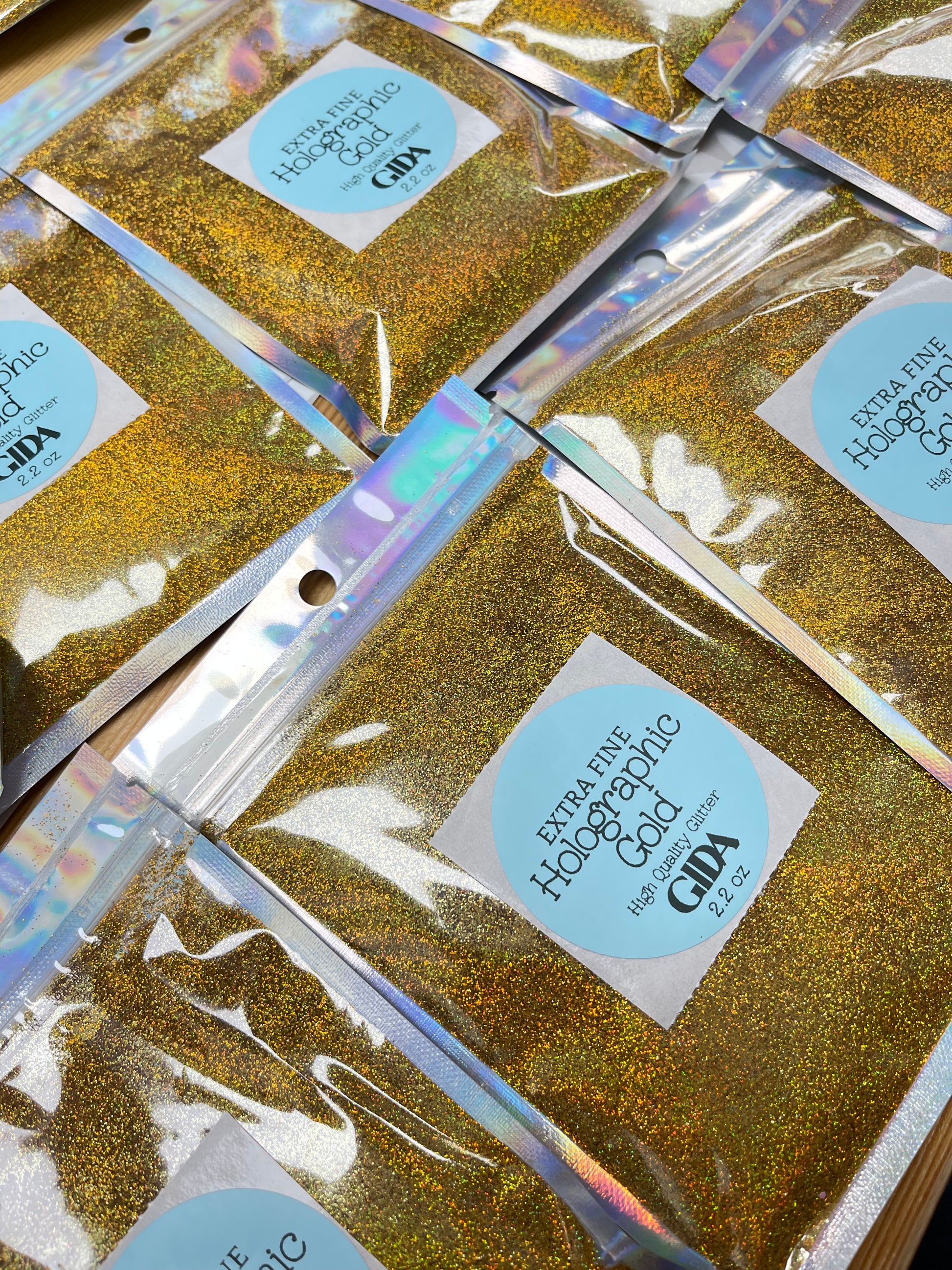 Holographic Gold Glitter EXTRA FINE- 2.2 oz - GIDA DESIGN 