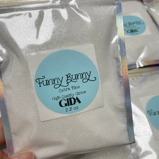 Funny Bunny Extra Fine White Glitter - 2.2 oz - GIDA DESIGN 