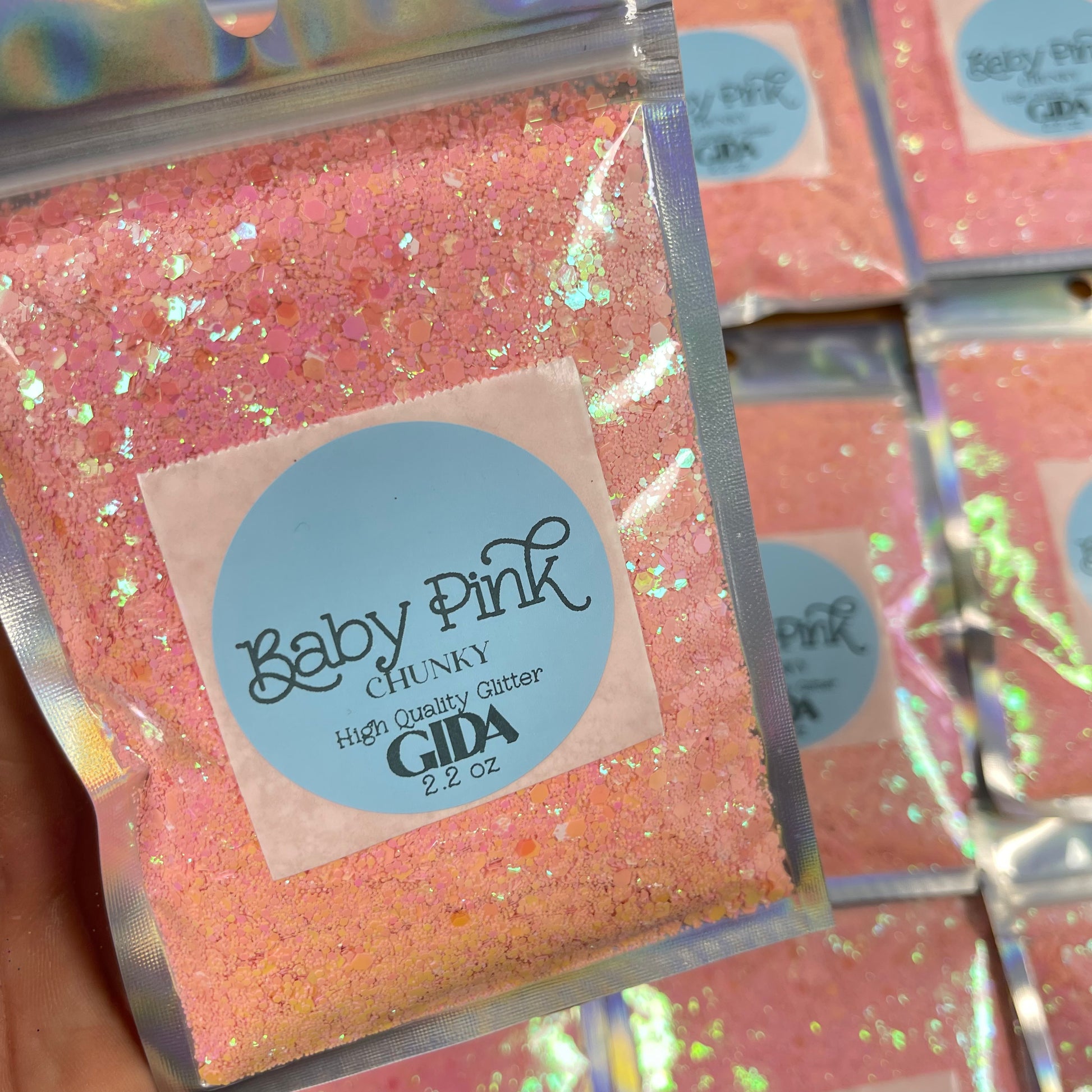 Baby Pink Chunky Glitter - 2.2 oz - GIDA DESIGN 