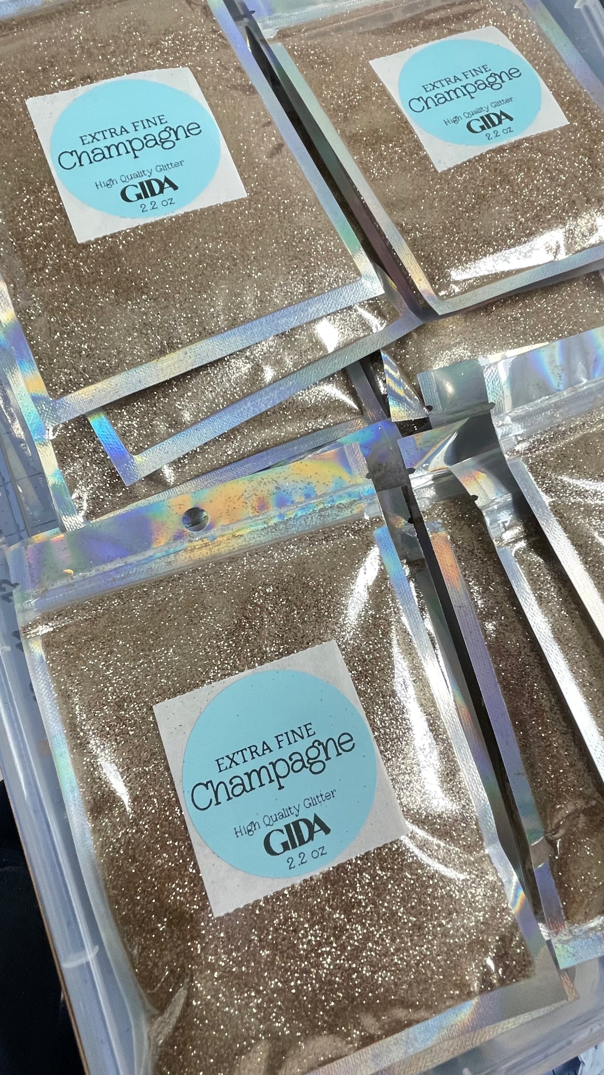 EXTRA FINE Champagne Glitter - 2.2 oz - GIDA DESIGN 