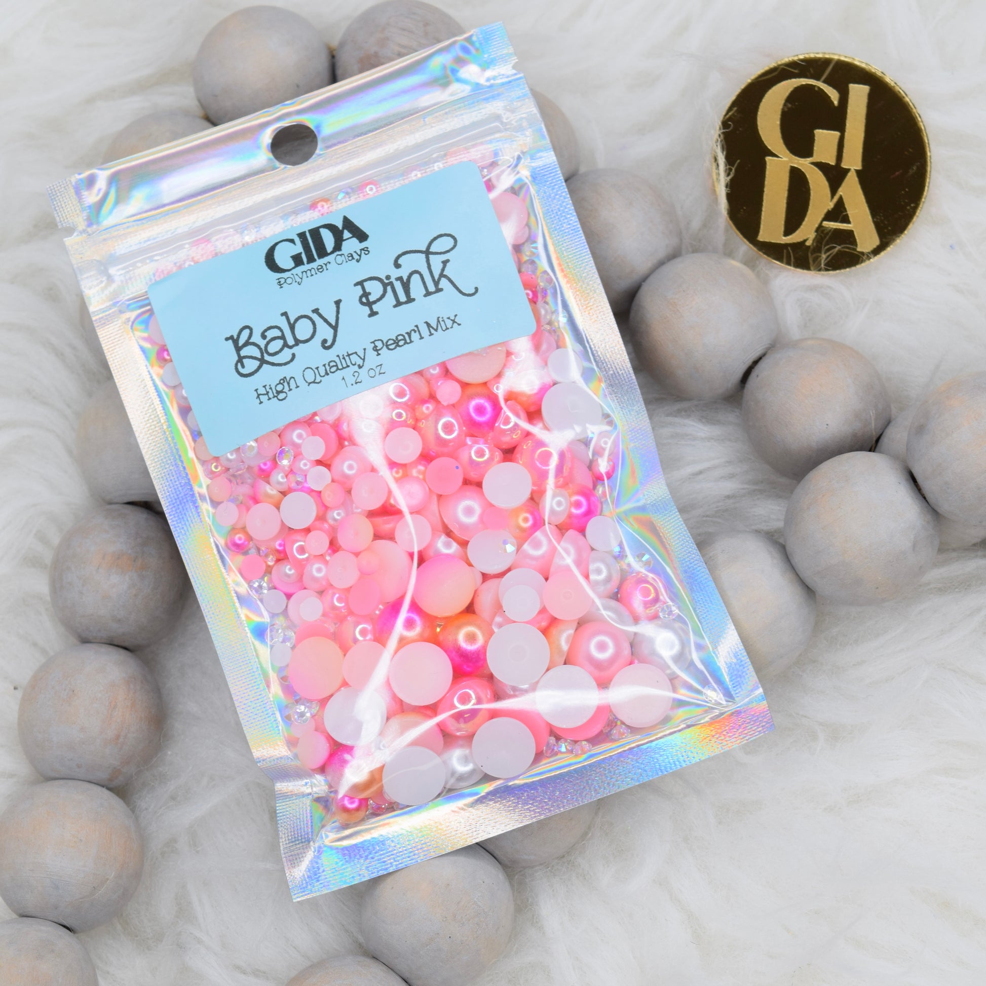 Baby Pink Flat Back Pearl Mix - 1.2 oz - GIDA DESIGN 
