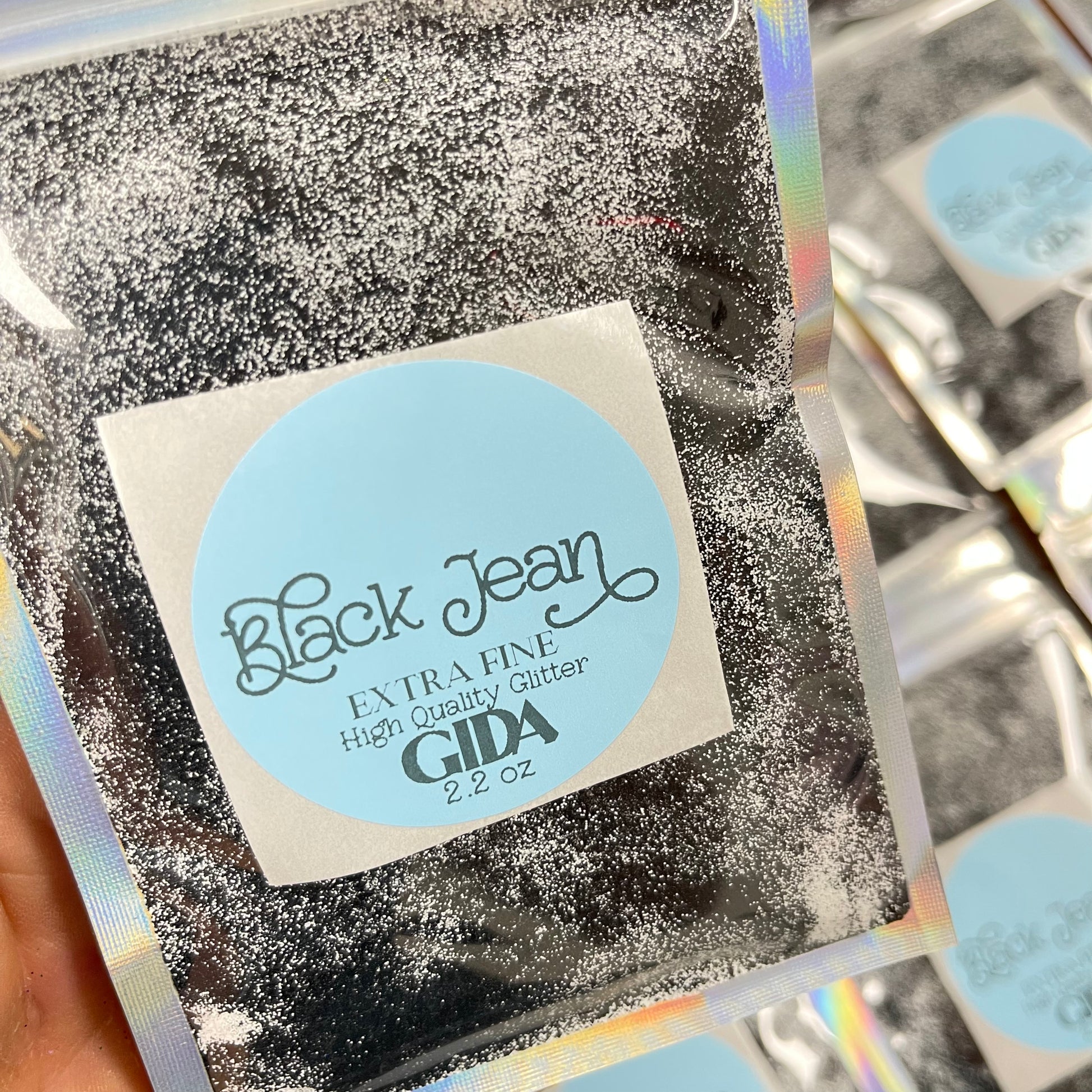 Black Jean Extra Fine Glitter - 2.2 oz - GIDA DESIGN 