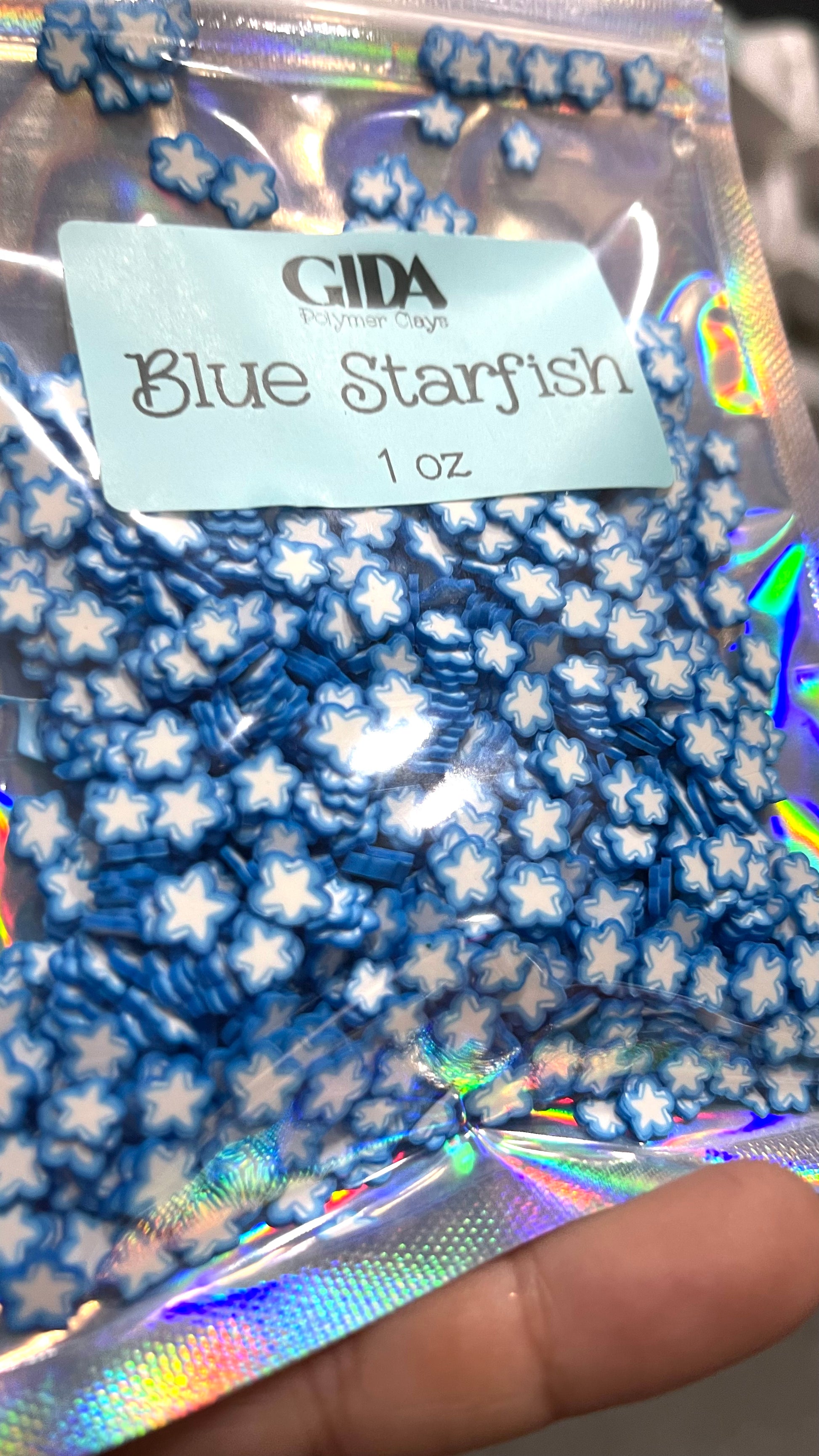 Blue Starfish - Polymer clay 1 oz - GIDA DESIGN 