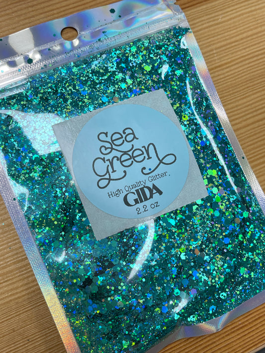 Sea Green Chunky Glitter - 2 oz - GIDA DESIGN 