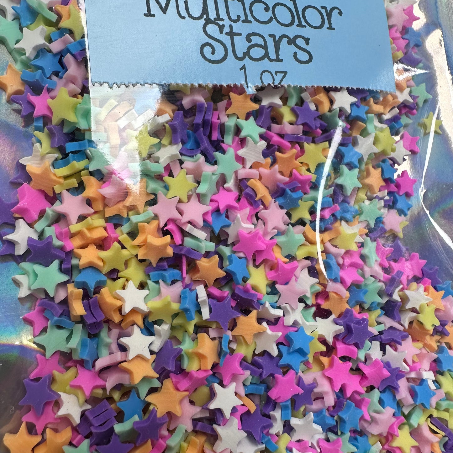 Multicolor Stars Polymer clay 1 oz