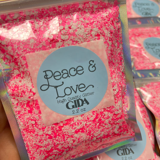 Peace & Love Chunky Glitter - 2.2 oz - GIDA DESIGN 