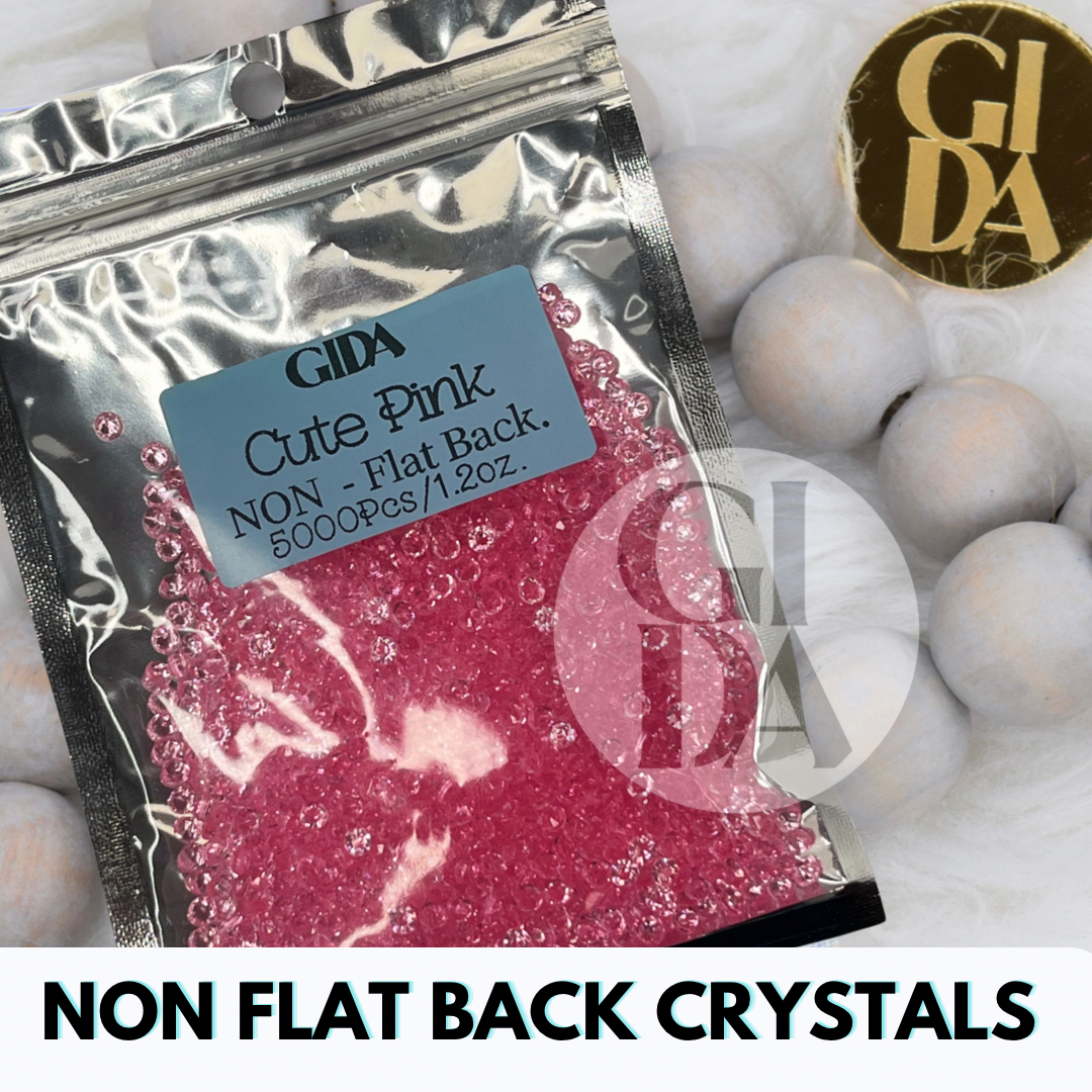 Cute Pink NON FLAT BACK Rhinestones - Bag 1.2 oz / 5.000 pcs - 3mm - GIDA DESIGN 