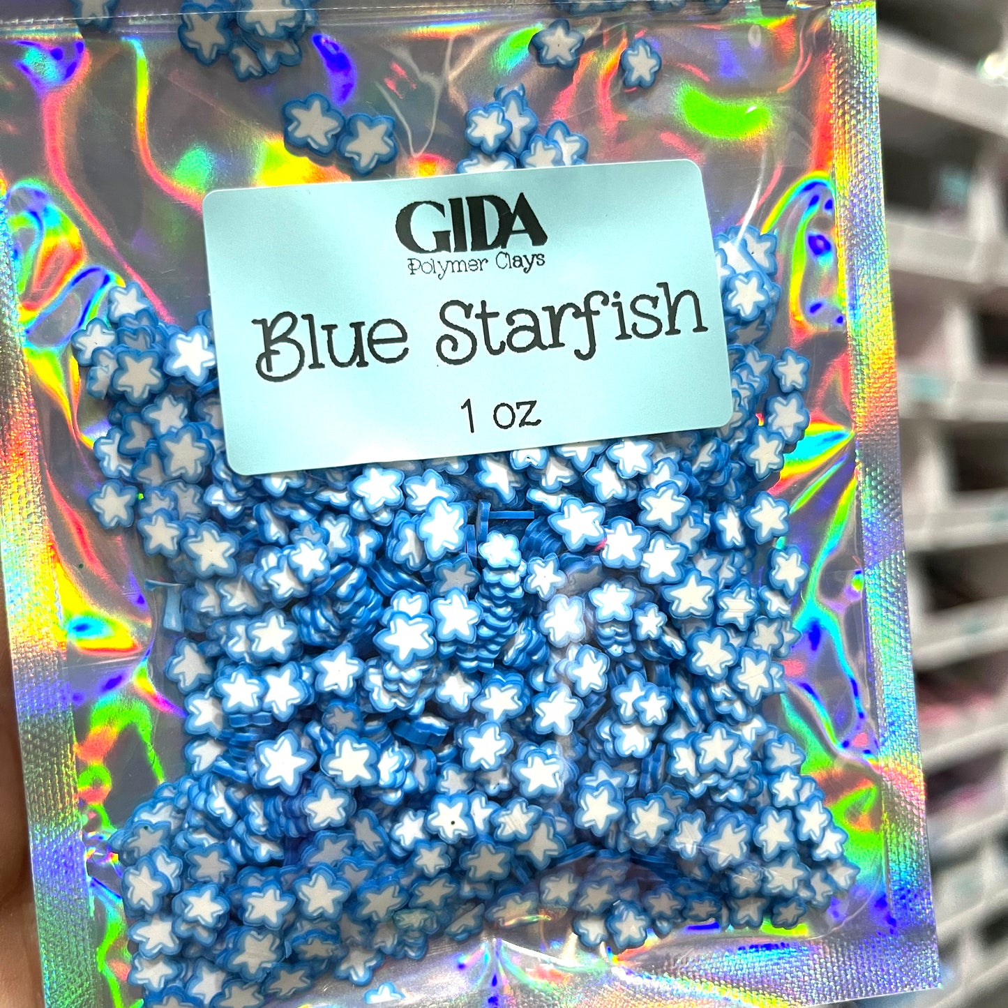 Blue Starfish - Polymer clay 1 oz - GIDA DESIGN 
